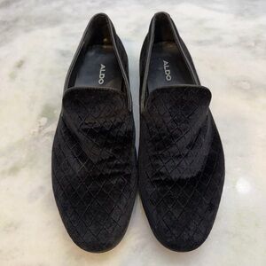 Aldo Black Velvet Smoking Slipper Loafer Men’s 7